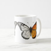 Mug Art papillon monarque demi-couleur (Devant droit)