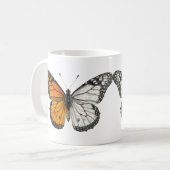 Mug Art papillon monarque demi-couleur (Devant gauche)