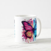 Mug Art Papillon Vibrant : Ailes Gradientes, Florales (Devant droit)