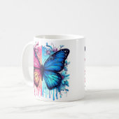 Mug Art Papillon Vibrant : Ailes Gradientes, Florales (Devant gauche)