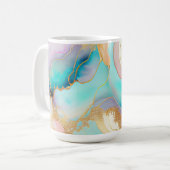 Mug Art parties scintillant abstrait en marbre pastel (Devant gauche)
