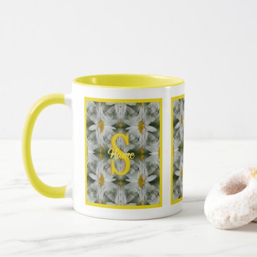 Mug Art personnalisé avec monogramme initial et nom de (Avec donut)