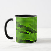 MUG ART POINTS DE RÉTRO DE NEON NOIR EN LIME VERT (Gauche)