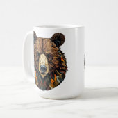 Mug Art polygonal d'un visage d'ours (Devant gauche)