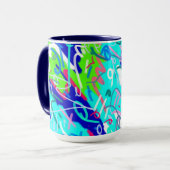 Mug Art pop bleu et vert (Devant gauche)