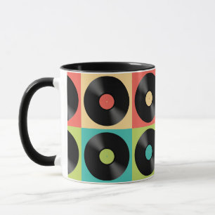 Mug Art Pop de disques de vinyle Vintage