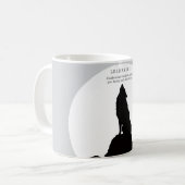 Mug Art Pop Loup Hurleur Chef Gris Noir (Devant gauche)