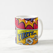 Mug Art pop rétro, motif de la bande dessinée. (Devant droit)