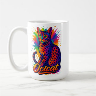 Mug Art Pop Vibrant Ocicat - Chat Spoté Coloré