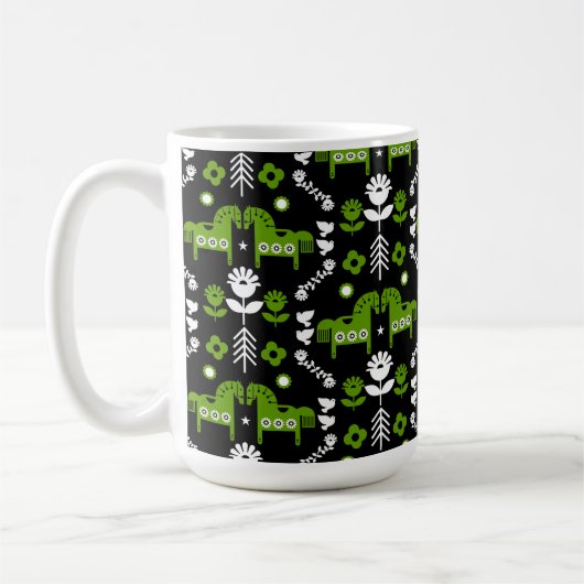 Mug Art populaire de cheval scandinave (Gauche)