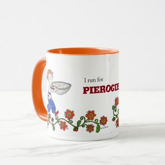Mug Art populaire d'Ukrainien de garçon de Perogie (Devant gauche)