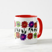 Mug Art populaire mexicain, fleurs, fleurs, GIft pour  (Devant droit)