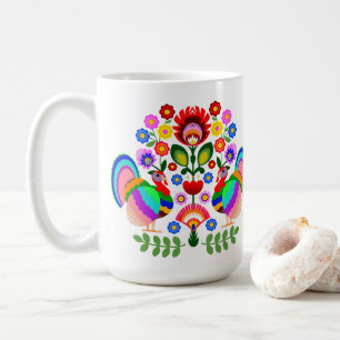 Mug Art populaire polonais - motif de broderie florale