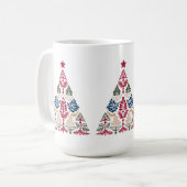 Mug Art populaire scandinave Arbre de Noël multicolore (Devant gauche)