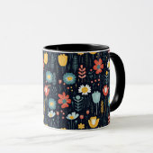 Mug Art populaire scandinave coloré Floral (Devant droit)