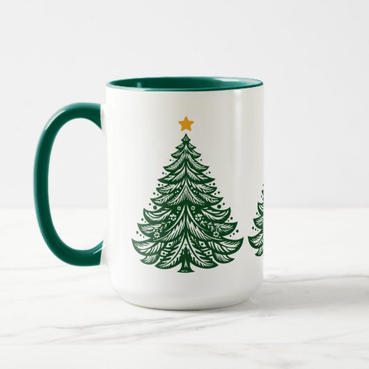 Mug Art populaire scandinave Green Christmas Tree Café (Gauche)