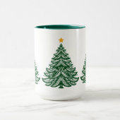 Mug Art populaire scandinave Green Christmas Tree Café (Centre)