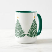 Mug Art populaire scandinave Green Christmas Tree Café (Devant droit)