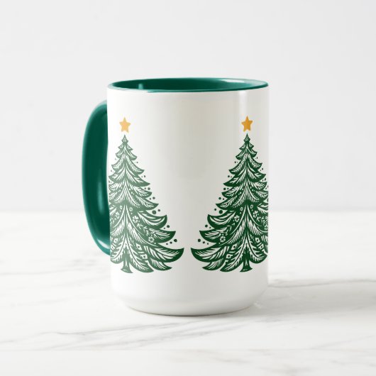 Mug Art populaire scandinave Green Christmas Tree Café (Devant gauche)