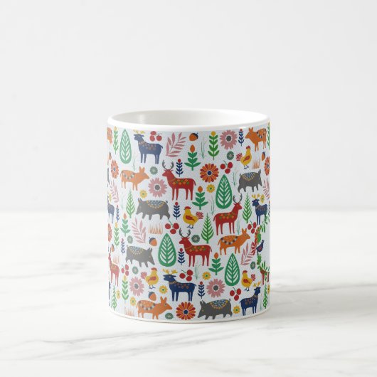 Mug Art populaire scandinave Monogramme Motif Boho Mod (Centre)