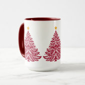 Mug Art populaire scandinave Red Christmas Tree Café (Devant gauche)