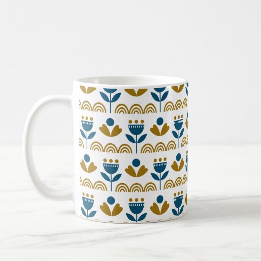 Mug Art populaire scandinave sans couture motif vintag (Gauche)