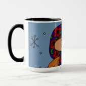 Mug Art populaire ukrainien de fille de Joyeux Noël (Gauche)
