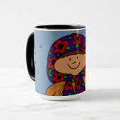 Mug Art populaire ukrainien de fille de Joyeux Noël (Devant gauche)