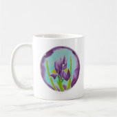Mug Art pourpre de batik de fleur d'iris (Gauche)