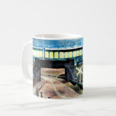 Mug Art ravilieux, Train Traversant le pont la nuit (Devant gauche)