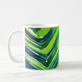Mug Art rayures vert néon et bleu foncé (Gauche)