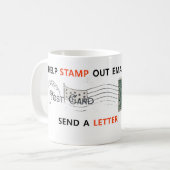 MUG ART RECYCLE AMUSANT : 'STOCKER LES EMAILS...' (Devant gauche)