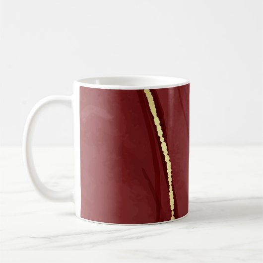 Mug Art Resin, marsala rouge foncé abstrait arrière -  (Gauche)