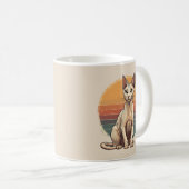 Mug Art Rétro de Mère Chat Sphynx Vintage (Devant droit)