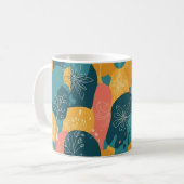Mug Art rétro funky sarcelle et jaune fantaisiste (Devant gauche)