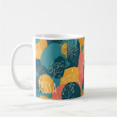Mug Art rétro funky sarcelle et jaune fantaisiste (Gauche)
