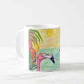 Mug Art rose de la Floride de Flamant rose (Devant gauche)