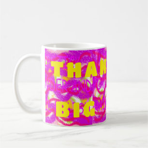 Mug Art rose fluffy thanyou thème grandes lettres