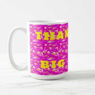 Mug Art rose fluffy thanyou thème grandes lettres