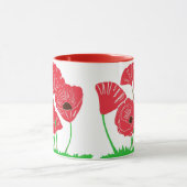 Mug Art rouge de fleur de pavots (Centre)