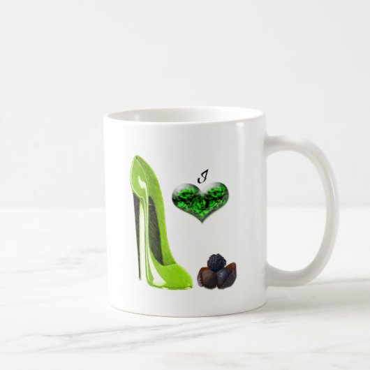 Mug Art stylet de chaussure et de chocolats de vert de (Droite)