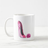 Mug Art stylet rose de chaussure et de rose de rose (Gauche)