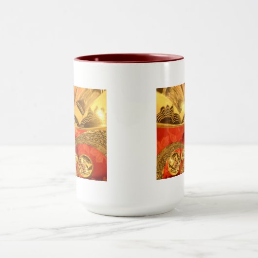 Mug Art traditionnel africain rouge doré (Centre)