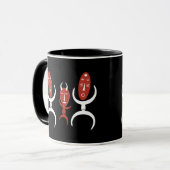 Mug Art tribal africain moderne abstrait (Devant gauche)