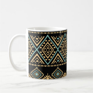 Mug Art tribal, géométrique ethnique, motif coloré.