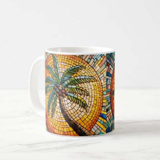Mug Art Tropical Palm Tree Mosaic Style (Devant gauche)