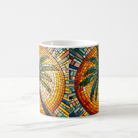 Mug Art Tropical Palm Tree Mosaic Style (Centre)