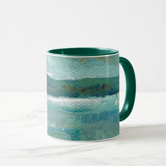 Mug Art Turquoise Abstrait (Devant droit)