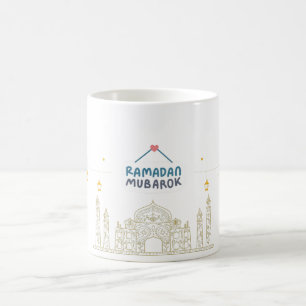 Mug Art typographique Ramadan Kareem Croissant Islamiq
