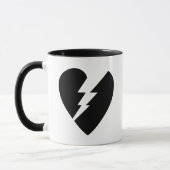 Mug Art vectoriel du coeur brisé noir et blanc (Gauche)